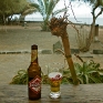Senor trinkt ein herrliches Bier auf diese wunderbare Insel